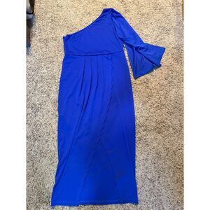 makemechic blue  cocktail dress one shoulder sleeveless XL plus